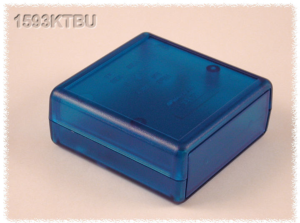 ABS Gerätegehäuse, (L x B x H) 66 x 66 x 28 mm, blau/transparent, IP54, 1593KTBU