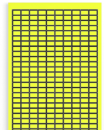 Acryl Etikett, (L x B) 15 x 9 mm, gelb, Seite mit 25 Stk