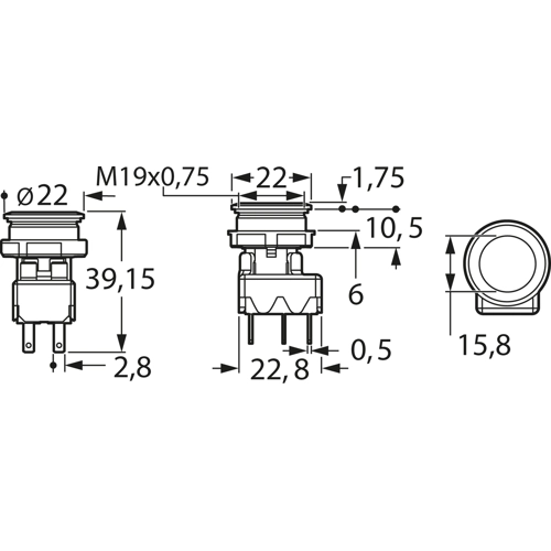 1241.6921.1120000 SCHURTER Druckschalter Bild 2