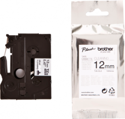 Reinigungskassette, 12 mm, Band schwarz, Schrift weiß, 5 m, TZE-CL3
