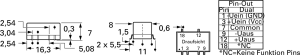 DC/DC-Wandler, 21,6-26,4 VDC, 1 W, 2 Ausgänge, ±15 VDC, 78 % Wirkungsgrad, TES 1-2423