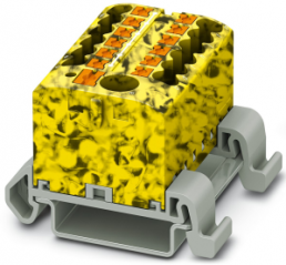 Verteilerblock, Push-in-Anschluss, 0,14-4,0 mm², 13-polig, 24 A, 8 kV, gelb/schwarz, 3273240