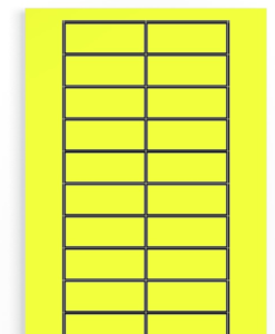 Acryl Etikett, (L x B) 56 x 22 mm, gelb, Seite mit 25 Stk