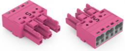 Buchse, 3-polig, Federklemmanschluss, 0,5-4,0 mm², pink, 770-283/082-000