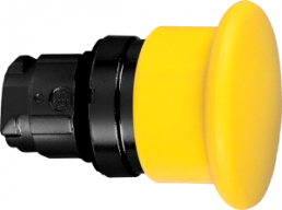 Drucktaster, tastend, Bund rund, gelb, Frontring schwarz, Einbau-Ø 22 mm, ZB4BC57