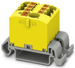 Verteilerblock, Push-in-Anschluss, 0,14-4,0 mm², 7-polig, 24 A, 8 kV, gelb, 3273204