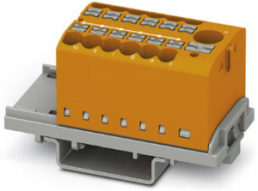 Verteilerblock, Push-in-Anschluss, 0,14-4,0 mm², 13-polig, 24 A, 8 kV, orange, 3273106