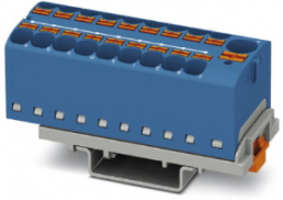 Verteilerblock, Push-in-Anschluss, 0,2-6,0 mm², 19-polig, 32 A, 6 kV, blau, 3273638