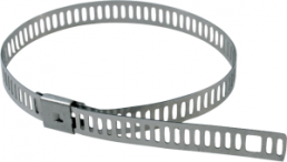 Kabelbinder, Edelstahl, (L x B) 450 x 7 mm, Bündel-Ø 128 mm, schwarz, UV-beständig, -80 bis 540 °C