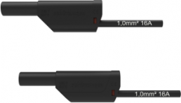 Messleitung mit (4 mm Stecker, gefedert, gerade) auf (4 mm Stecker, gefedert, gerade), 250 mm, orange, PVC, 1,0 mm², CAT II
