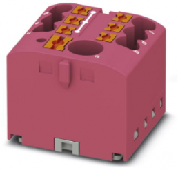 Verteilerblock, Push-in-Anschluss, 0,14-4,0 mm², 7-polig, 24 A, 6 kV, pink, 3273477