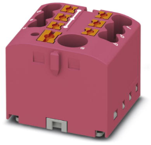 Verteilerblock, Push-in-Anschluss, 0,14-4,0 mm², 7-polig, 24 A, 6 kV, pink, 3273347