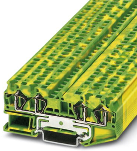 Schutzleiter-Reihenklemme, Federzuganschluss, 0,08-6,0 mm², 4-polig, 8 kV, gelb/grün, 3031461