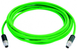 Sensor-Aktor Kabel, M12-Kabelstecker, gerade auf M12-Kabelstecker, gerade, 8-polig, 0.5 m, PUR, grün, 100017138