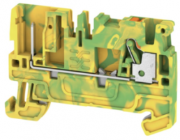 Schutzleiter-Reihenklemme, Push-in-Anschluss, 0,5-2,5 mm², 2-polig, 24 A, 8 kV, gelb/grün, 1513870000