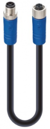 Sensor-Aktor Kabel, M12-Kabelstecker, gerade auf M12-Kabeldose, gerade, 4-polig, 10 m, PVC, schwarz, 16 A, 934853006