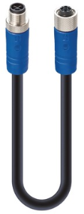 Sensor-Aktor Kabel, M12-Kabelstecker, gerade auf M12-Kabeldose, gerade, 4-polig, 2 m, PVC, schwarz, 16 A, 934853004