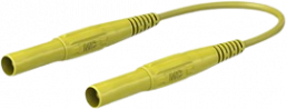 Messleitung mit (4 mm Stecker, gefedert, gerade) auf (4 mm Stecker, gefedert, gerade), 2 m, gelb, PVC, 1,0 mm², CAT III