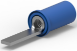Flachstecker, 3,96 x 0,84 mm, L 20.54 mm, isoliert, gerade, blau, 1,25-2,0 mm², AWG 16 bis 14, 327748