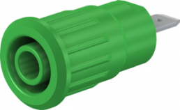 4 mm Buchse, Flachsteckanschluss, Einbau-Ø 12.2 mm, CAT III, grün, 49.7079-25