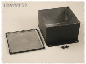 Aluminium Druckgussgehäuse, (L x B x H) 125 x 125 x 79 mm, schwarz (RAL 9005), IP65, 1590WKFBK
