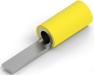 Flachstecker, 4,191 x 1,02 mm, L 29.4 mm, isoliert, gerade, gelb, 2,5-6,0 mm², AWG 12 bis 10, 131445