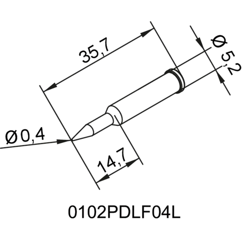 0102PDLF04L/10 Ersa Lötspitzen, Entlötspitzen und Heißluftdüsen Bild 2