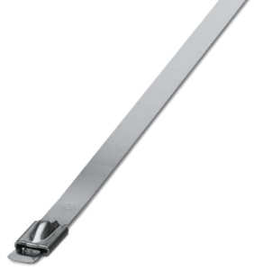 Kabelbinder, Edelstahl, (L x B) 360 x 4.8 mm, Bündel-Ø 254 mm, silber, UV-beständig, -80 bis 538 °C