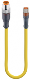 Sensor-Aktor Kabel, M12-Kabelstecker, gerade auf M8-Kabeldose, gerade, 4-polig, 1 m, PUR, gelb, 4 A, 7744