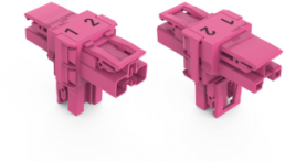 T-Verteiler, 2-polig, pink, 770-1703