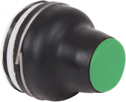 Drucktaster, tastend, Bund rund, grün, Frontring schwarz, Einbau-Ø 22 mm, XACB9113
