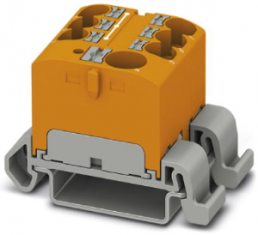 Verteilerblock, Push-in-Anschluss, 0,2-6,0 mm², 7-polig, 32 A, 6 kV, orange, 3273742