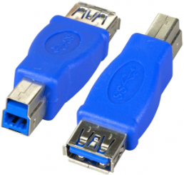 USB3.0-Adapter, Buchse A - Stecker B, blau
