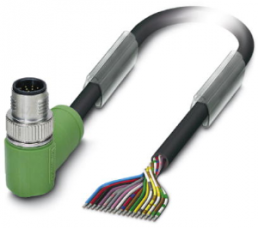 Sensor-Aktor Kabel, M12-Kabelstecker, abgewinkelt auf offenes Ende, 17-polig, 5 m, PUR, schwarz, 1.5 A, 1430750