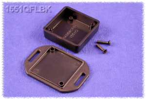 ABS Miniatur-Gehäuse, (L x B x H) 40 x 40 x 15 mm, schwarz (RAL 9005), IP54, 1551QFLBK