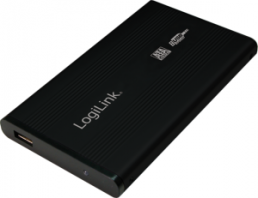 USB 2.0 2,5" S-ATA HDD Gehäuse, Aluminium schwarz