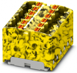 Verteilerblock, Push-in-Anschluss, 0,14-2,5 mm², 12-polig, 17.5 A, 6 kV, gelb/schwarz, 3002796