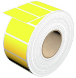 Baumwollgewebe Etikett, (L x B) 45 x 23 mm, gelb, Rolle mit 2000 Stk