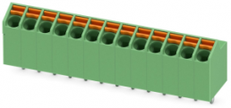 Leiterplattenklemme, 13-polig, RM 3.5 mm, 0,2-1,5 mm², 9 A, Federklemmanschluss, grün, 1704904
