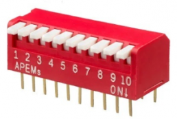 DIP-Schalter, 9-polig, gerade, 25 mA/24 VDC, NDP-09-V