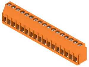 Leiterplattenklemme, 17-polig, RM 5.08 mm, 0,08-6,0 mm², 20 A, Zugbügel, orange, 1001980000