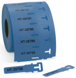Polyethylen Kennzeichnungsschild, beschriftbar, (L x B x H) 74 x 12 x 12 mm, blau, 556-80586