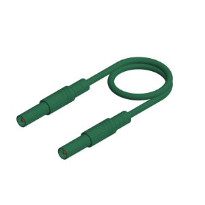Messleitung mit (4 mm Stecker, gefedert, gerade) auf (4 mm Stecker, gefedert, gerade), 2 m, grün, PVC, 2,5 mm², CAT III