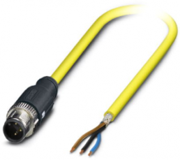 Sensor-Aktor Kabel, M12-Kabelstecker, gerade auf offenes Ende, 3-polig, 5 m, PVC, gelb, 4 A, 1406256