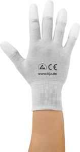 ESD-Handschuhe aus Polyesterstrickg., fingerk. PU-beschichtet, Größe L