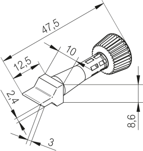 Lötspitze, Meißelform, Ø 5.2 mm, (D x L x B) 2 x 47.5 x 10 mm, 0102ZDLF100/SB