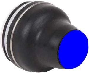 Drucktaster, tastend, Bund rund, blau, Frontring schwarz, Einbau-Ø 22 mm, XACB9216