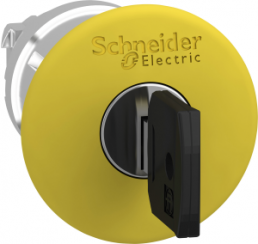 Drucktaster, Bund rund, gelb, Einbau-Ø 22 mm, ZB4BS15
