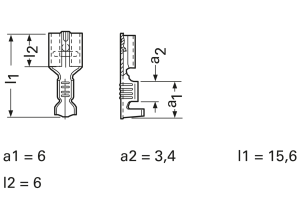Unisolierte Flachsteckhülse, 4,8 x 0,5 mm, 0,5 bis 1,0 mm², AWG 22 bis 18, Messing, verzinnt, 45314.123.211