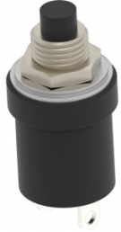Drucktaster, 1-polig, schwarz, unbeleuchtet, 3 A/125 V, Einbau-Ø 6.42 mm, 1825516-3